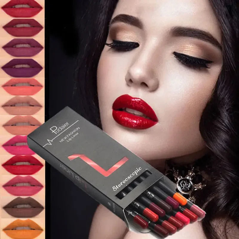Waterproof Pencil Lipstick Set Pen Matte Lip Liner