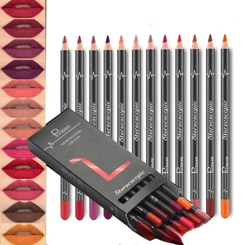 Waterproof Pencil Lipstick Set Pen Matte Lip Liner