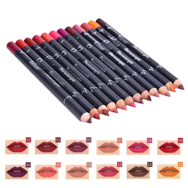 Waterproof Pencil Lipstick Set Pen Matte Lip Liner