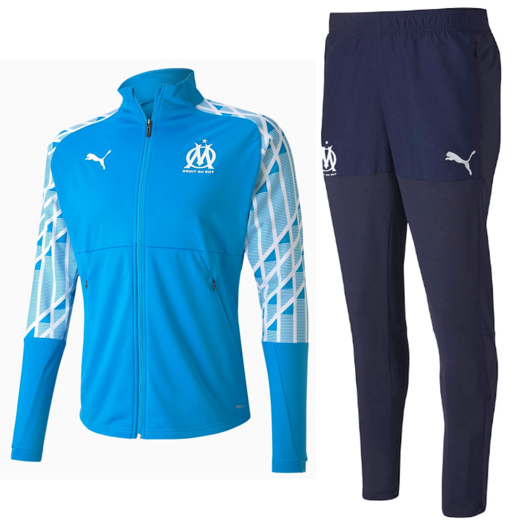 Olympique Marseille pre-match training presentation tracksuit 2021 - Puma